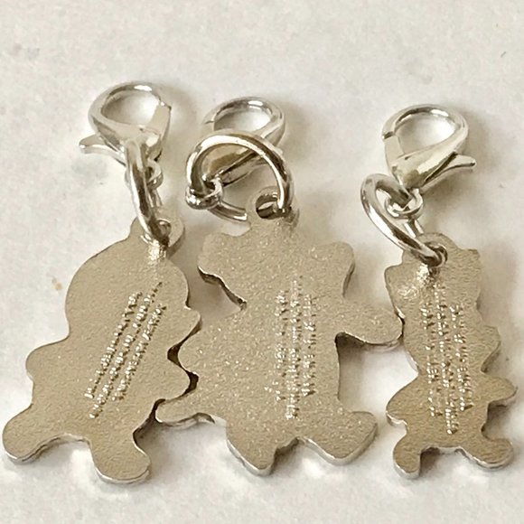 Vintage Disney Charm Lot Winnie Pooh Tigger Piglet 3 Charms Zipper Pulls Clip On - Picture 3 of 11